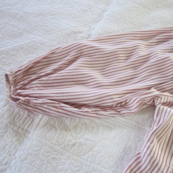 CAbi Top M Carnival Red/White Stripe Puff Sleeve Spring 2021 #5890 - Picture 4 of 10